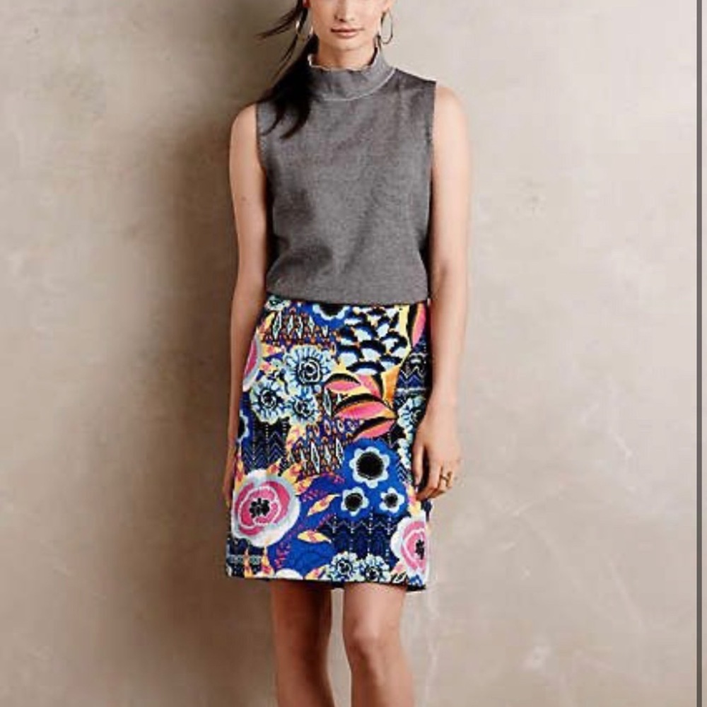 Anthropologie Gray Sleeveless Mock Neck Tank Top